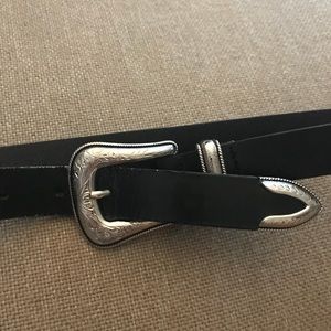 Rebecca Minkoff black leather buckle belt